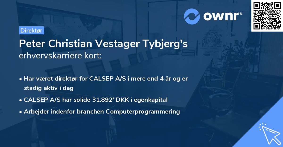 Peter Christian Vestager Tybjerg's erhvervskarriere kort