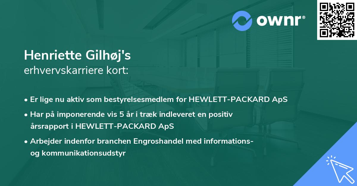 Henriette Gilhøj's erhvervskarriere kort