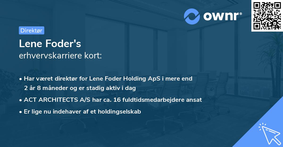 Lene Foder's erhvervskarriere kort