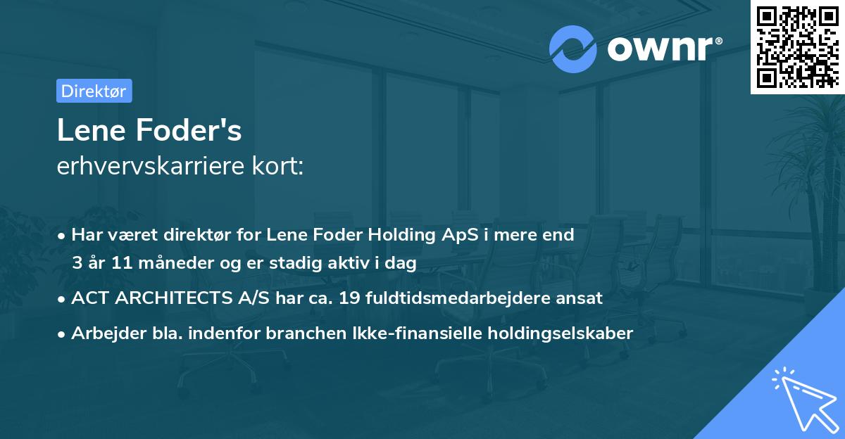 Lene Foder's erhvervskarriere kort