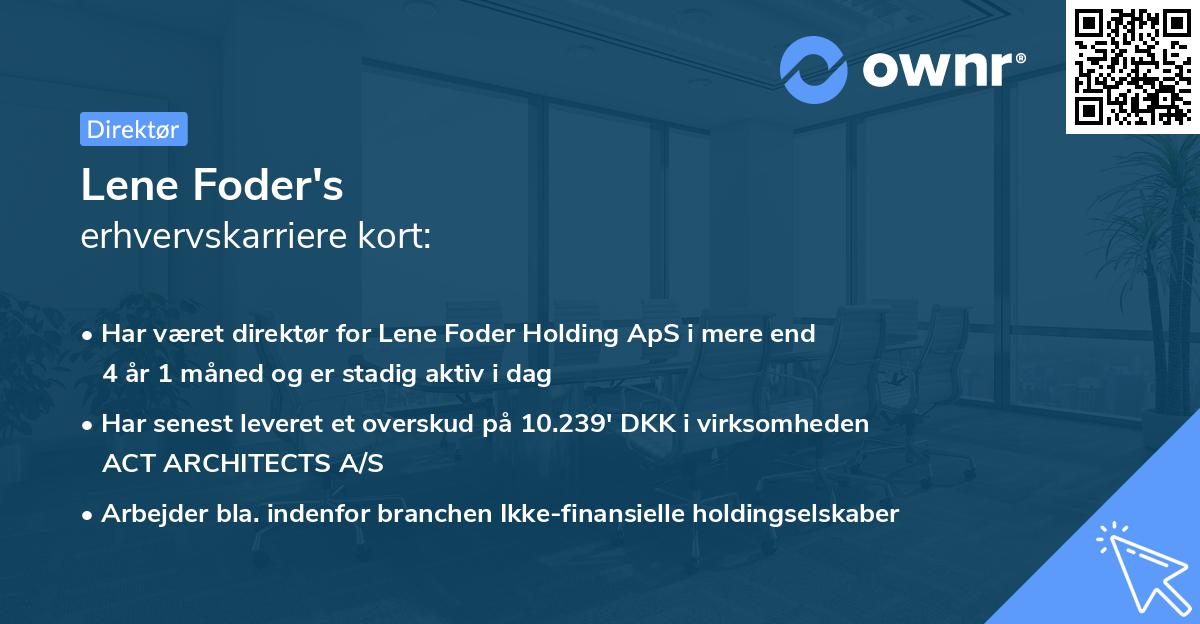 Lene Foder's erhvervskarriere kort