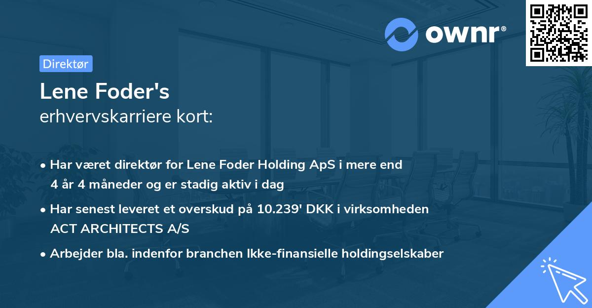 Lene Foder's erhvervskarriere kort
