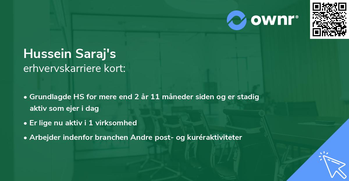 Hussein Saraj's erhvervskarriere kort