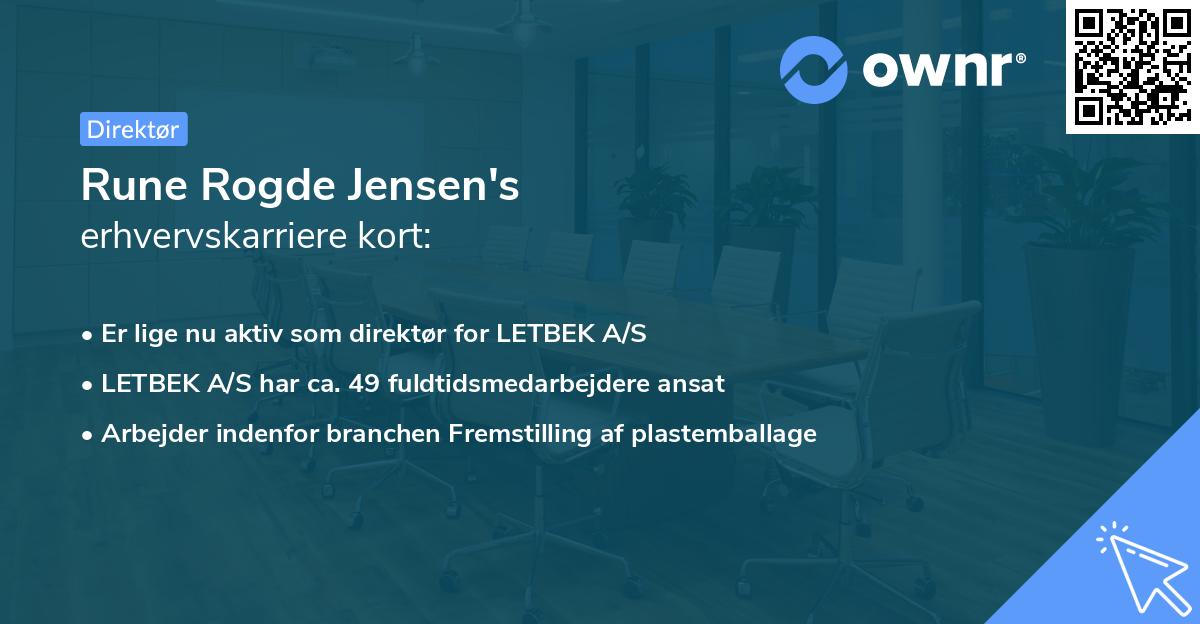 Rune Rogde Jensen's erhvervskarriere kort