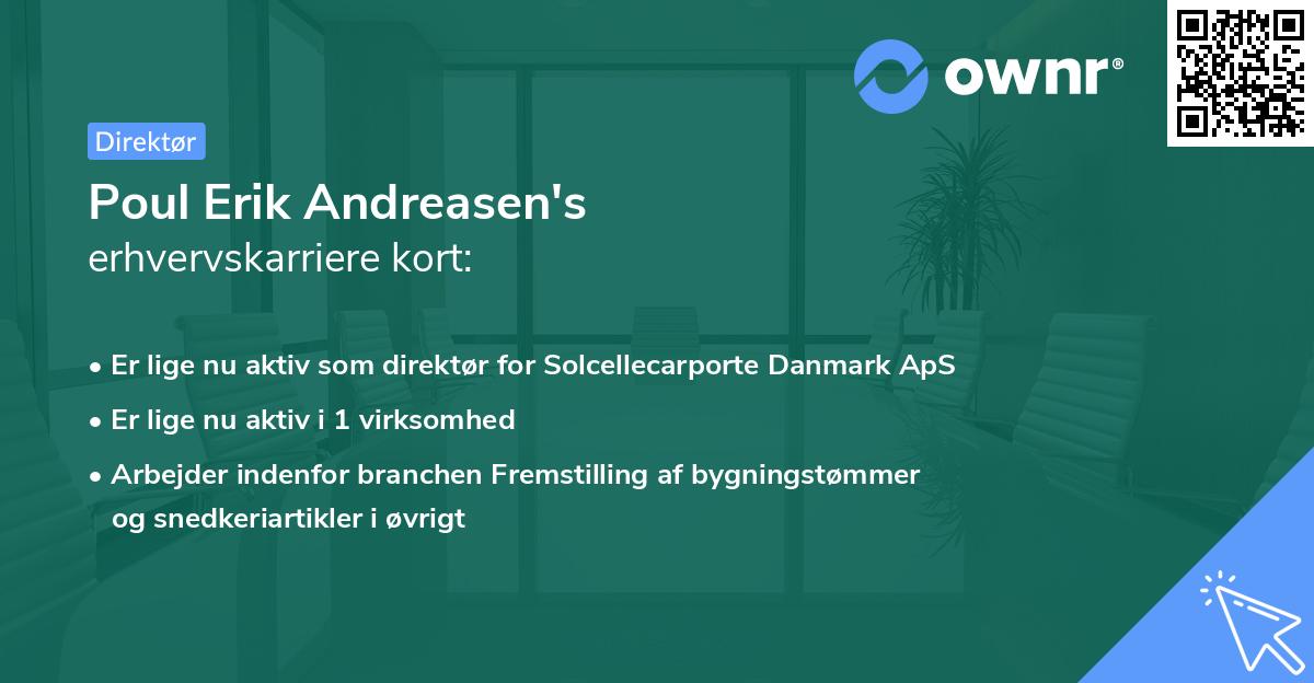 Poul Erik Andreasen's erhvervskarriere kort
