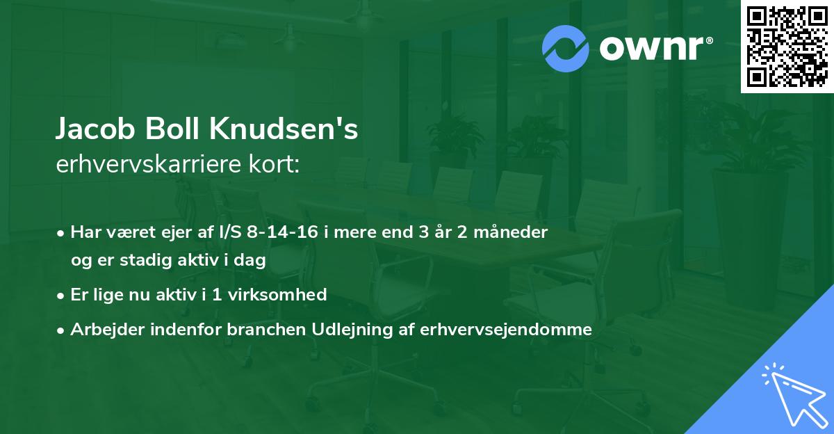 Jacob Boll Knudsen's erhvervskarriere kort
