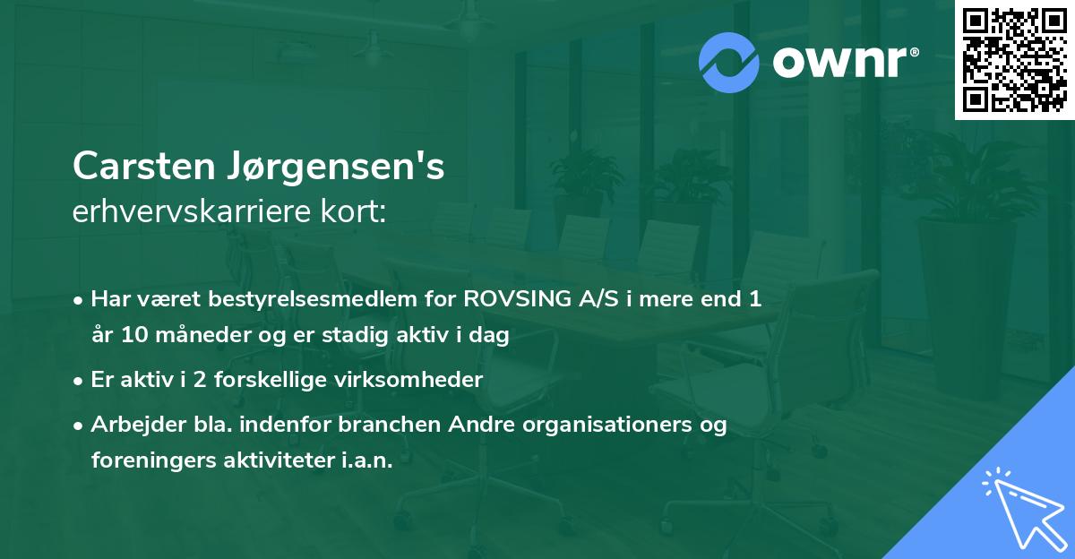 Carsten Jørgensen's erhvervskarriere kort