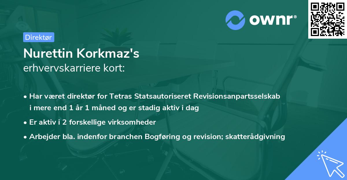Nurettin Korkmaz's erhvervskarriere kort