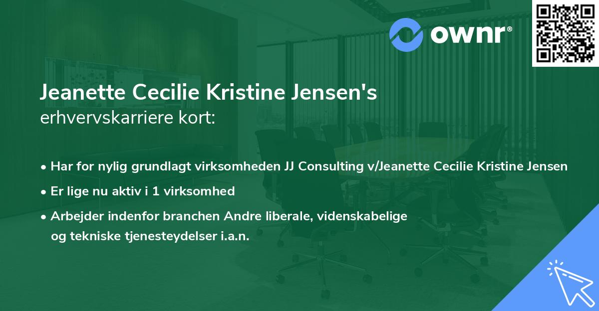 Jeanette Cecilie Kristine Jensen's erhvervskarriere kort