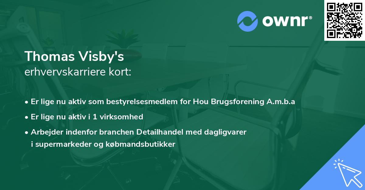 Thomas Visby's erhvervskarriere kort