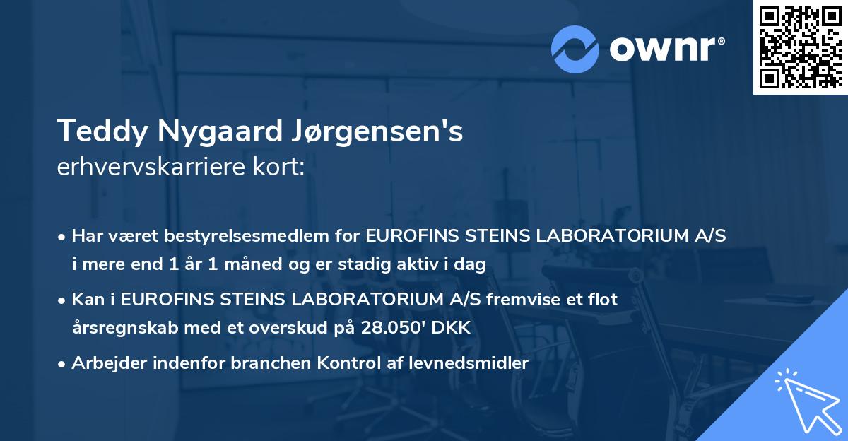 Teddy Nygaard Jørgensen's erhvervskarriere kort