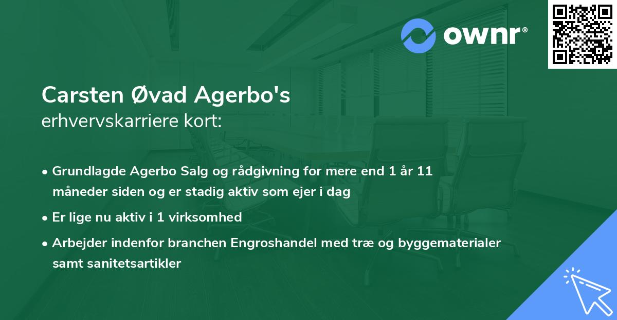 Carsten Øvad Agerbo's erhvervskarriere kort