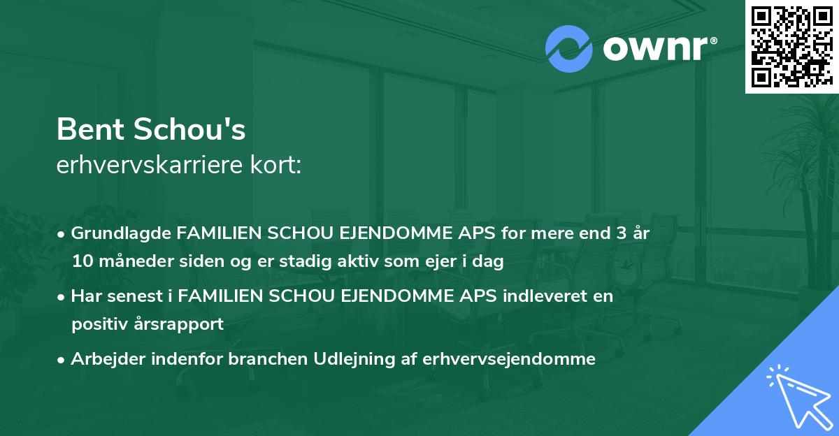 Bent Schou's erhvervskarriere kort