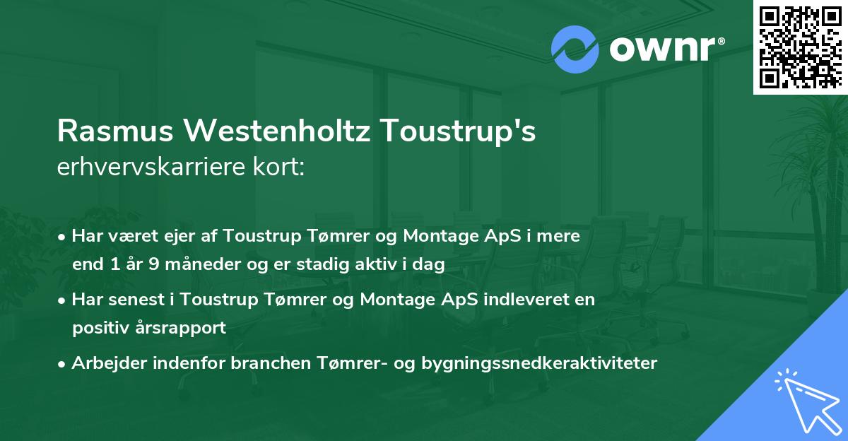 Rasmus Westenholtz Toustrup's erhvervskarriere kort