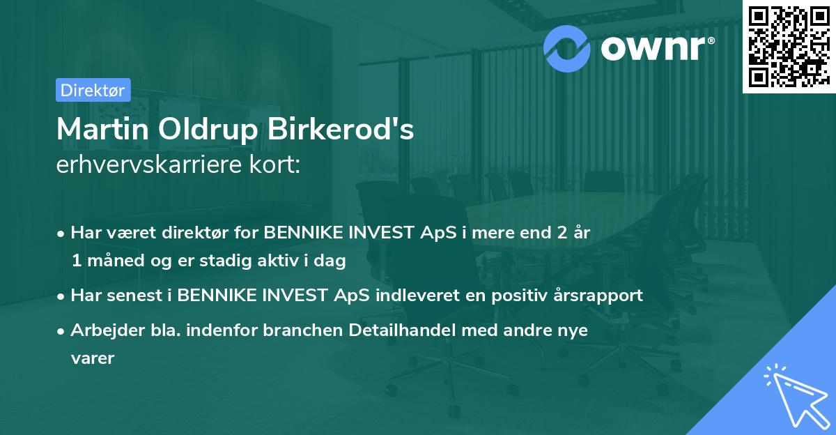 Martin Oldrup Birkerod's erhvervskarriere kort
