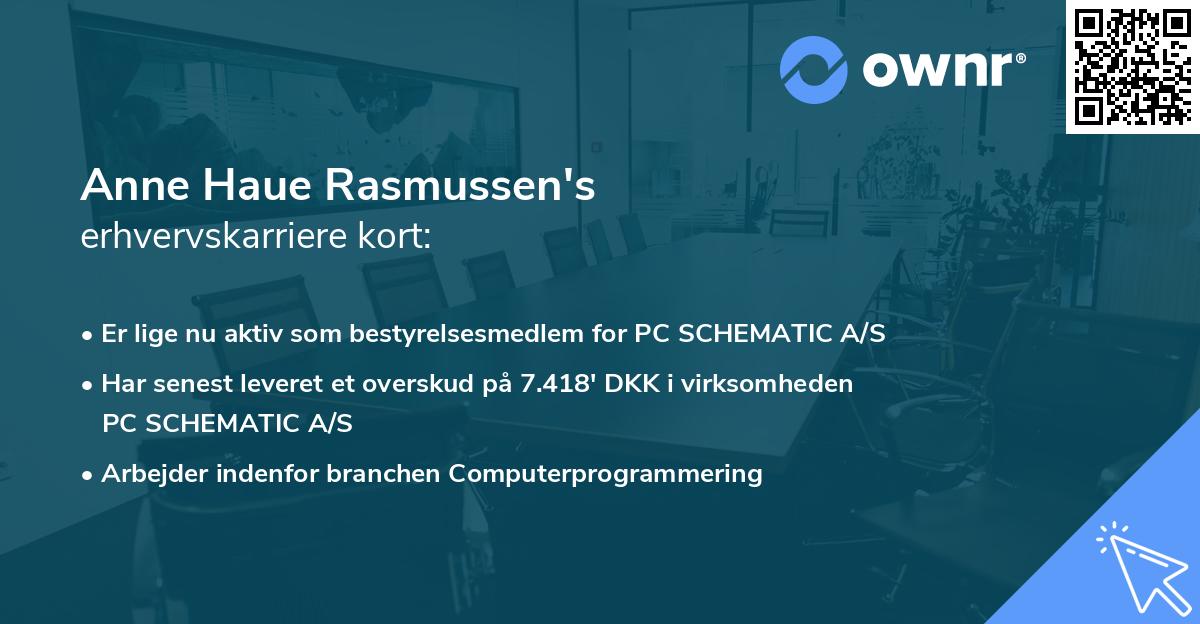 Anne Haue Rasmussen's erhvervskarriere kort