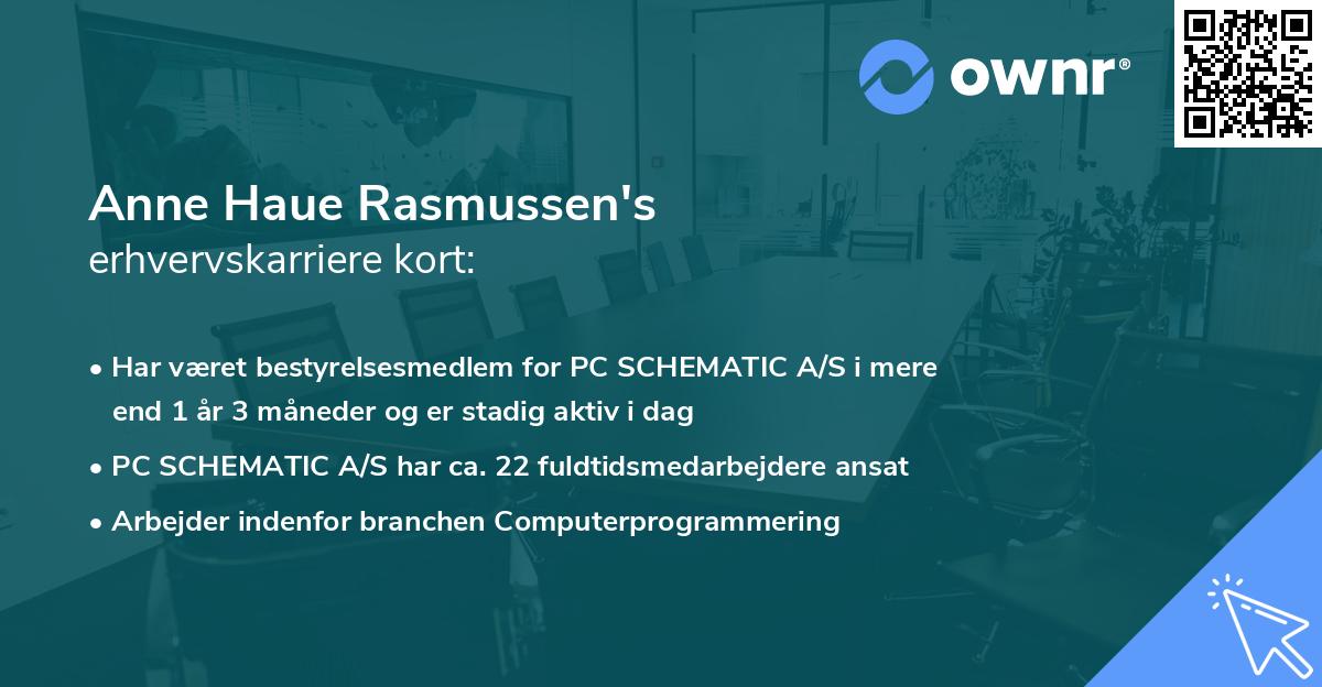 Anne Haue Rasmussen's erhvervskarriere kort