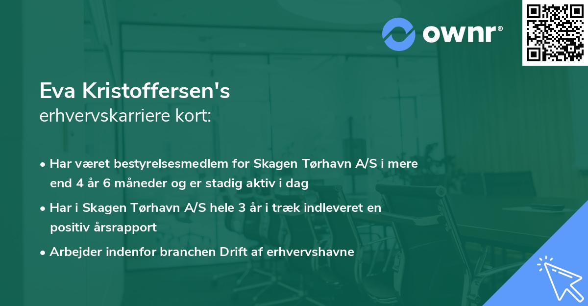 Eva Kristoffersen's erhvervskarriere kort