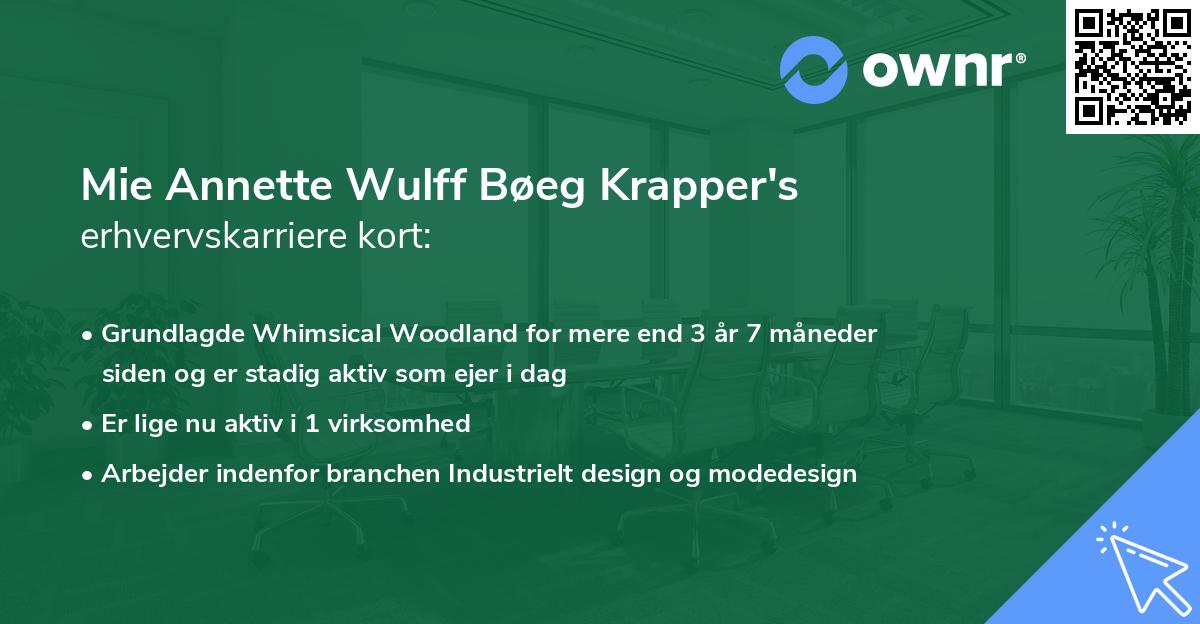 Mie Annette Wulff Bøeg Krapper's erhvervskarriere kort