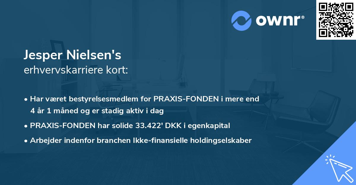 Jesper Nielsen's erhvervskarriere kort