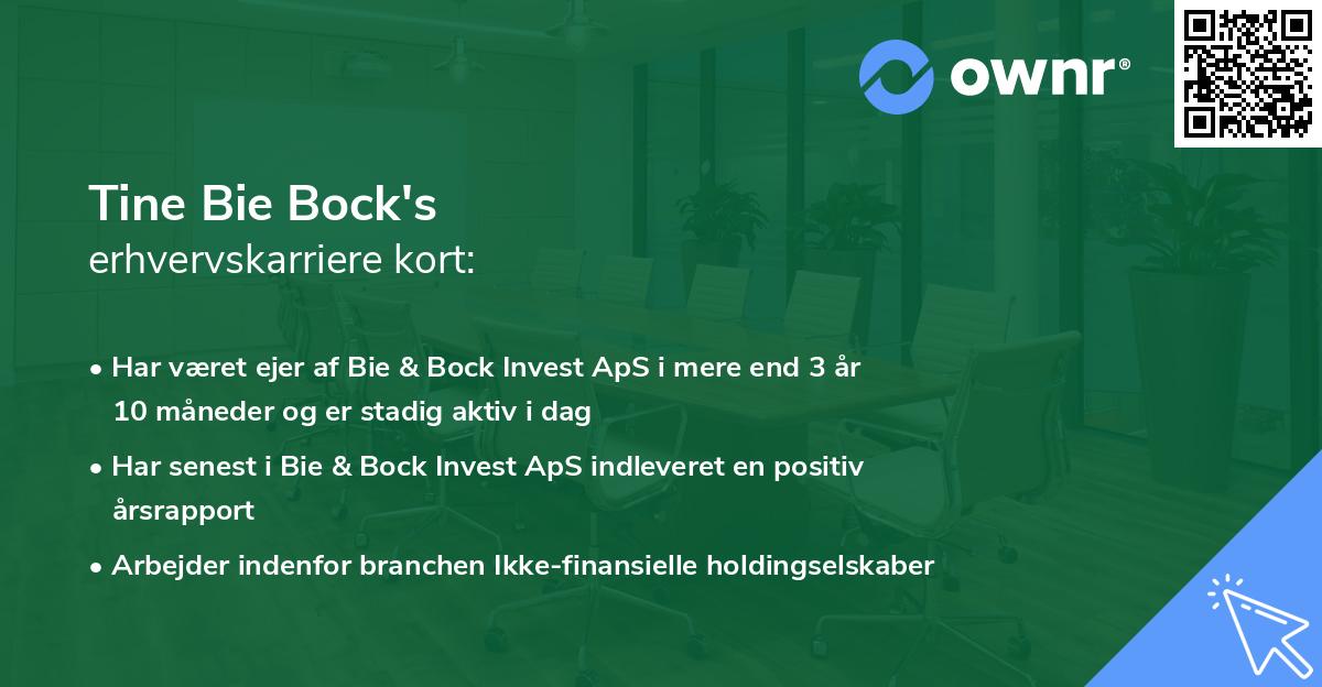 Tine Bie Bock's erhvervskarriere kort