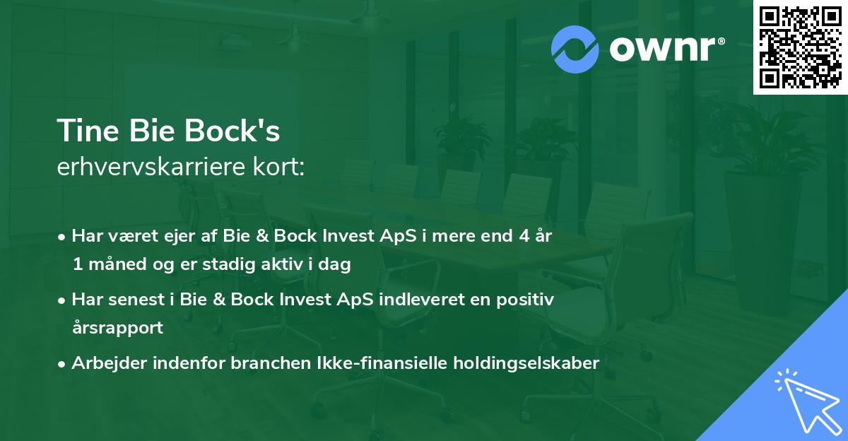 Tine Bie Bock's erhvervskarriere kort