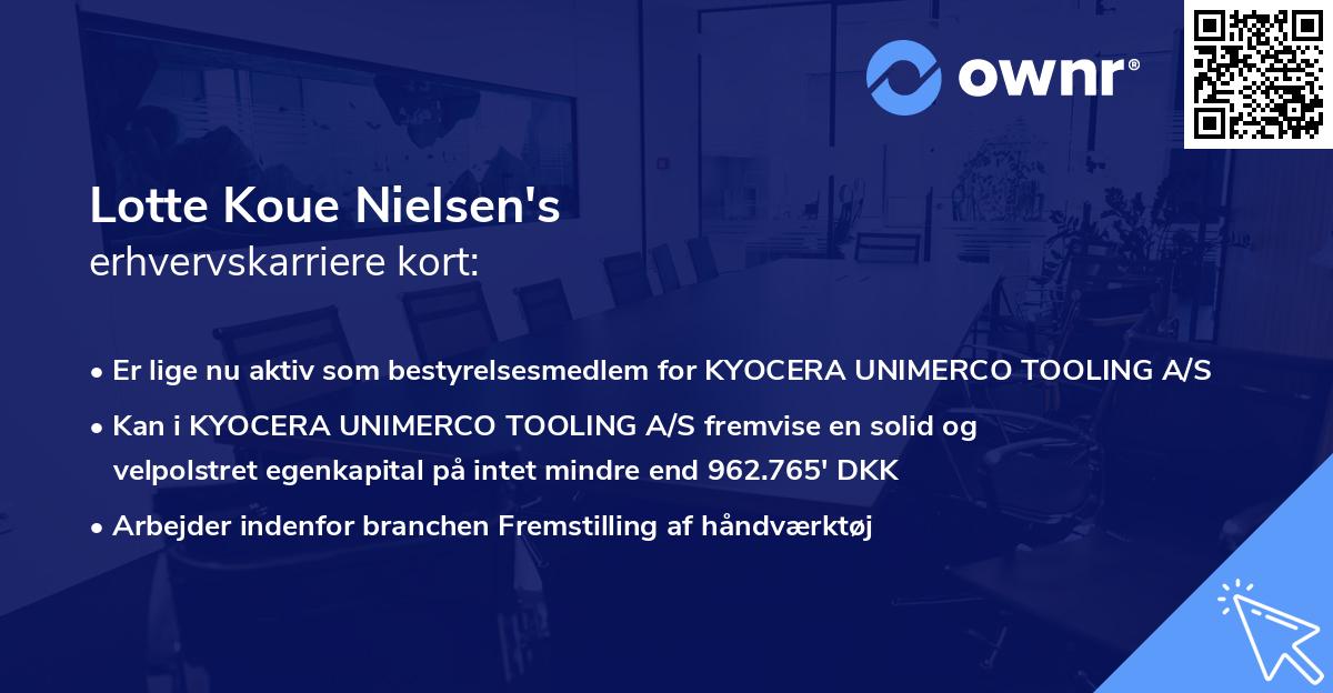 Lotte Koue Nielsen's erhvervskarriere kort