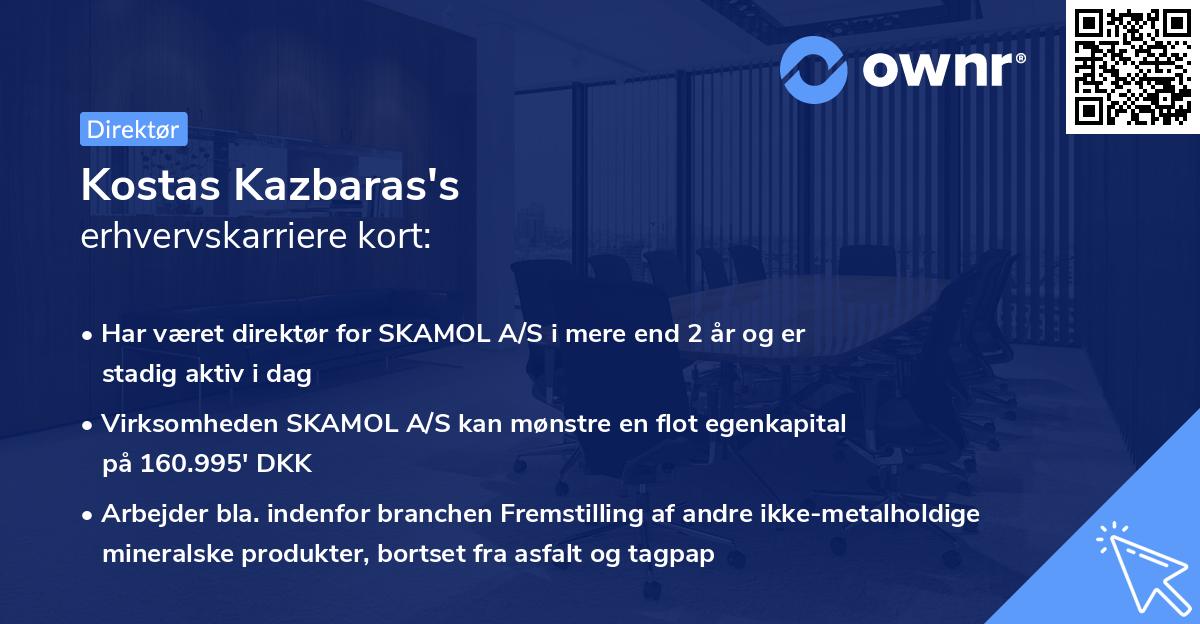 Kostas Kazbaras's erhvervskarriere kort