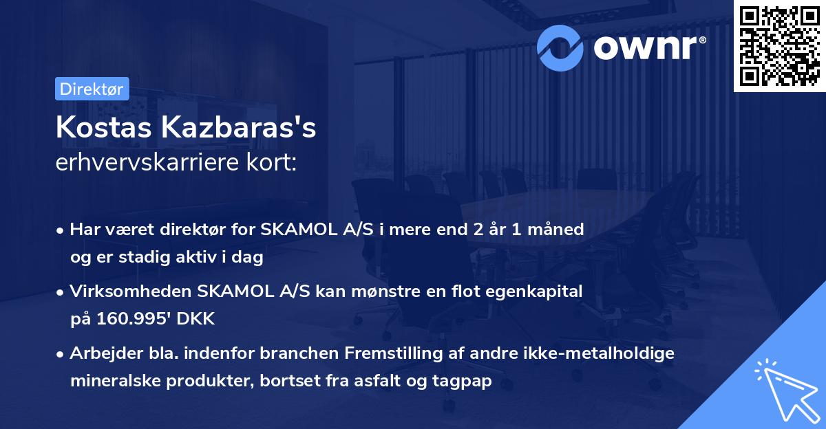 Kostas Kazbaras's erhvervskarriere kort