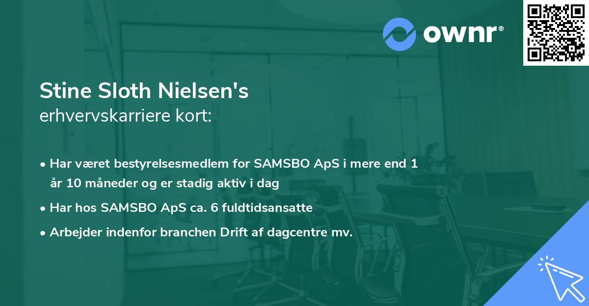 Stine Sloth Nielsen's erhvervskarriere kort