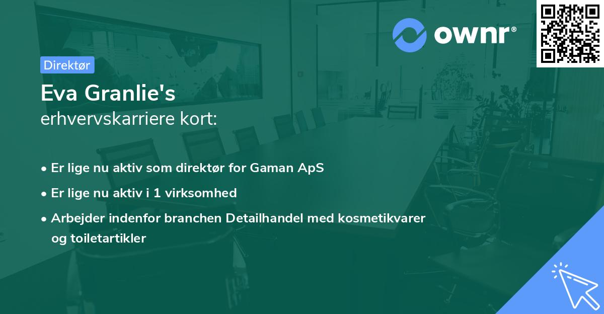 Eva Granlie's erhvervskarriere kort