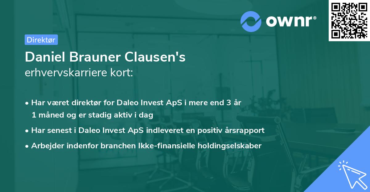 Daniel Brauner Clausen's erhvervskarriere kort