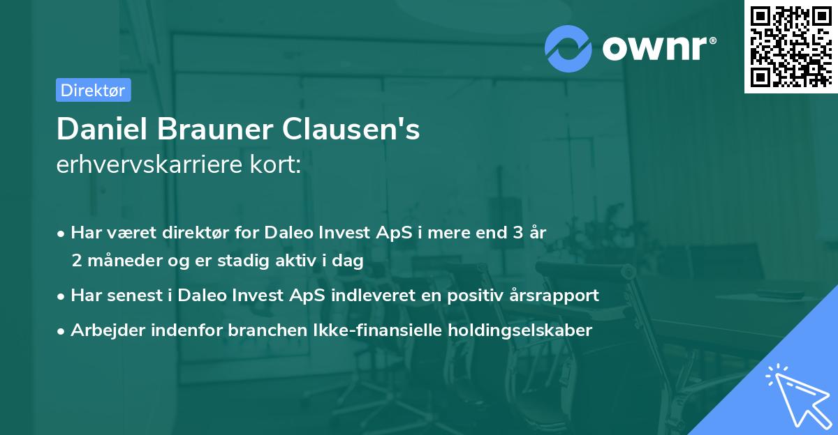 Daniel Brauner Clausen's erhvervskarriere kort