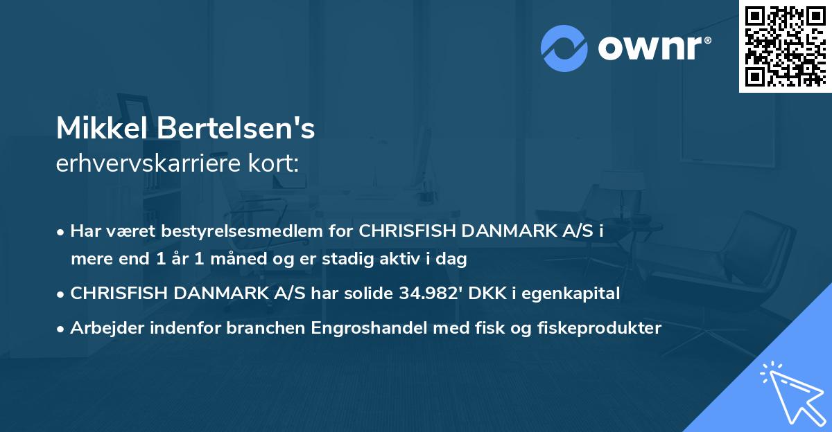 Mikkel Bertelsen's erhvervskarriere kort