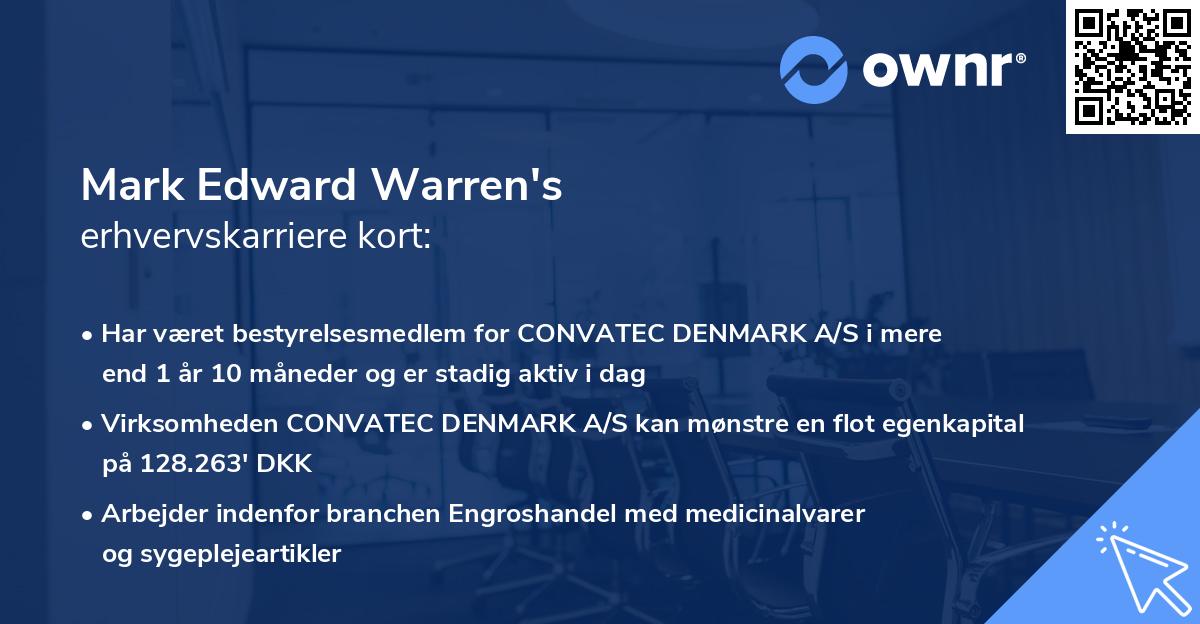 Mark Edward Warren's erhvervskarriere kort