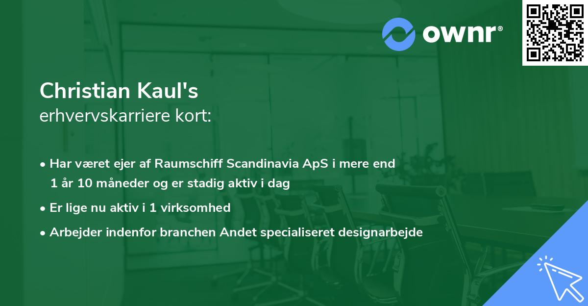 Christian Kaul's erhvervskarriere kort