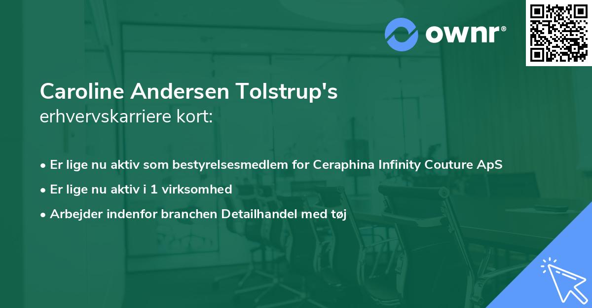 Caroline Andersen Tolstrup's erhvervskarriere kort