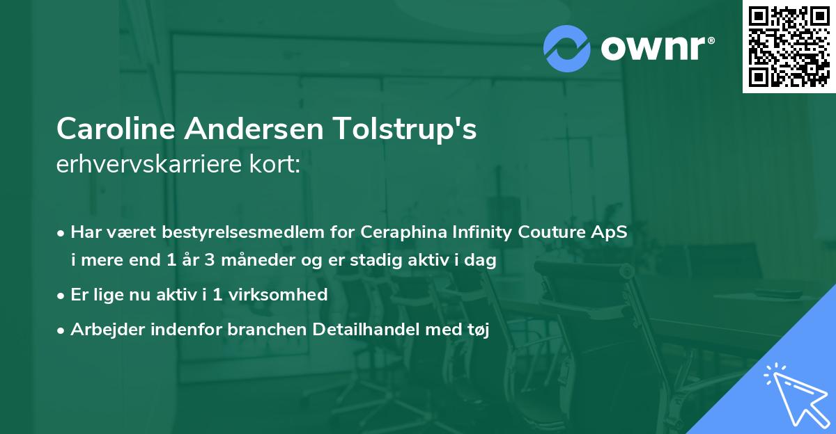Caroline Andersen Tolstrup's erhvervskarriere kort