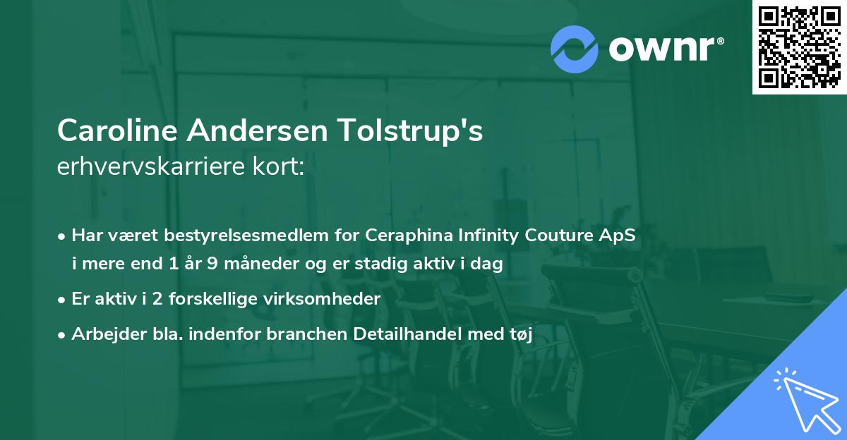 Caroline Andersen Tolstrup's erhvervskarriere kort