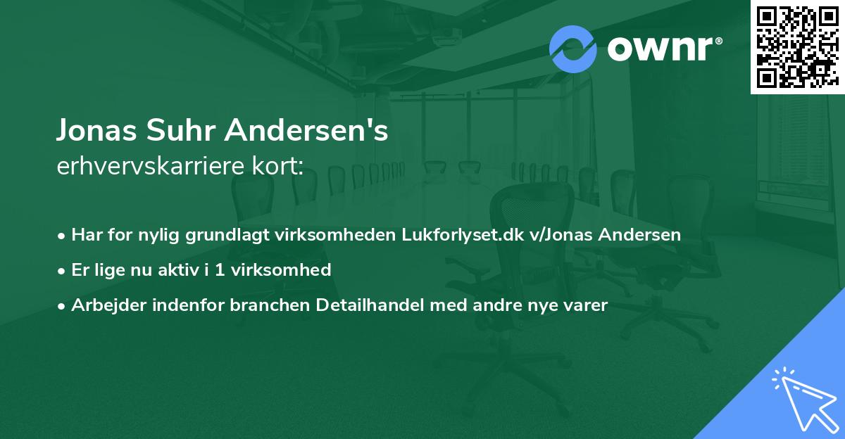 Jonas Suhr Andersen's erhvervskarriere kort