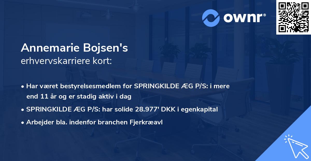 Annemarie Bojsen's erhvervskarriere kort
