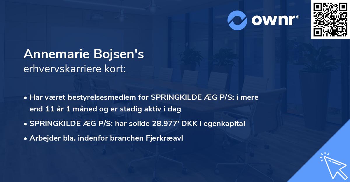 Annemarie Bojsen's erhvervskarriere kort