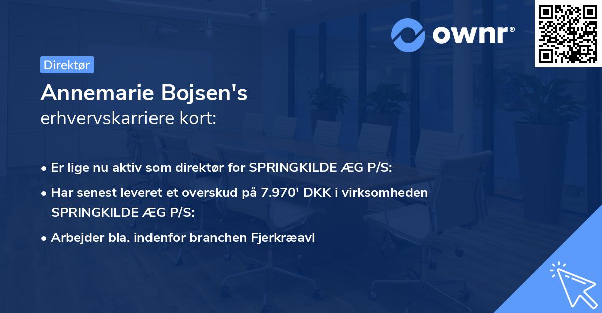 Annemarie Bojsen's erhvervskarriere kort