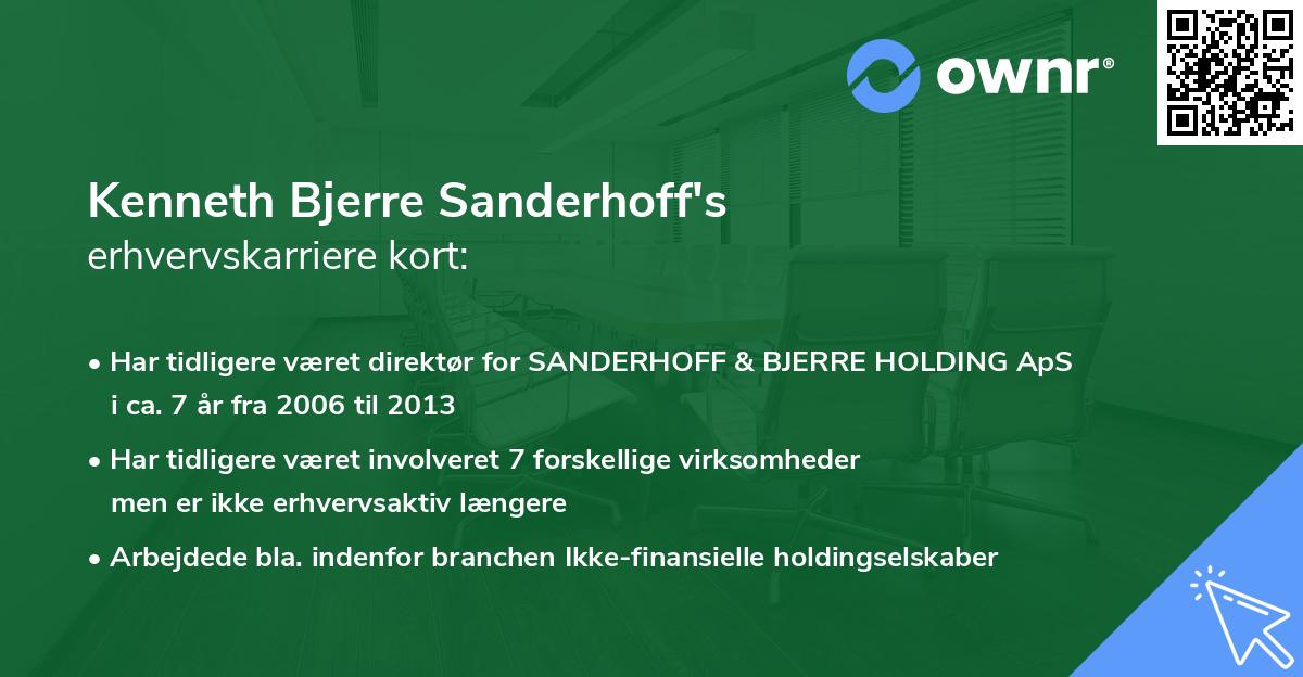 Kenneth Bjerre Sanderhoff's erhvervskarriere kort