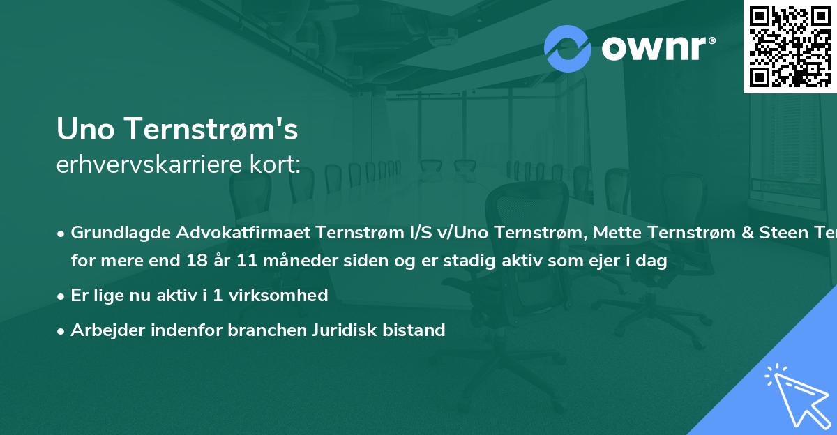 Uno Ternstrøm's erhvervskarriere kort