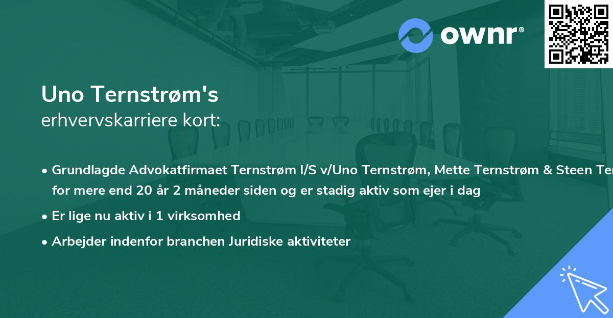Uno Ternstrøm's erhvervskarriere kort