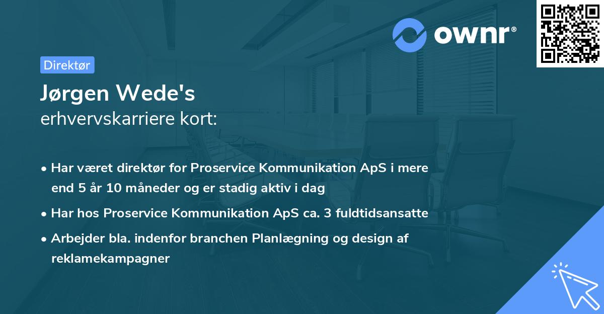 Jørgen Wede's erhvervskarriere kort