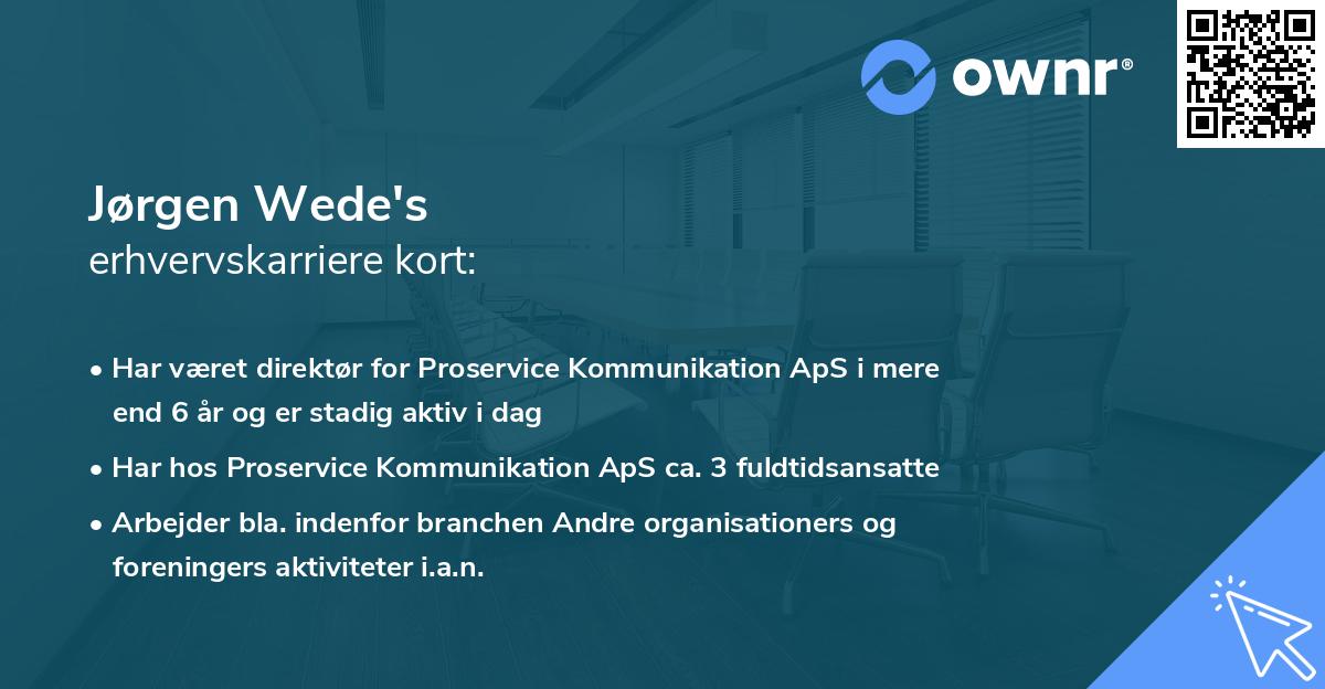 Jørgen Wede's erhvervskarriere kort