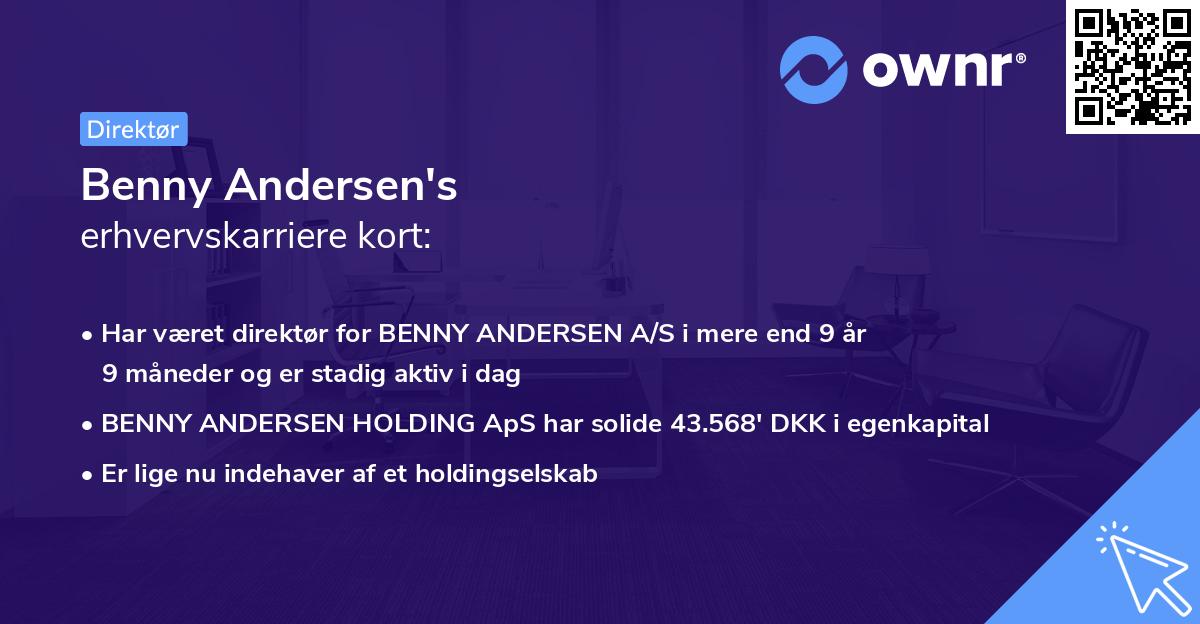 Benny Andersen's erhvervskarriere kort