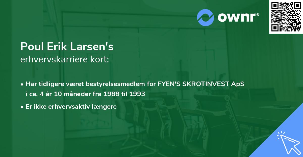 Poul Erik Larsen's erhvervskarriere kort